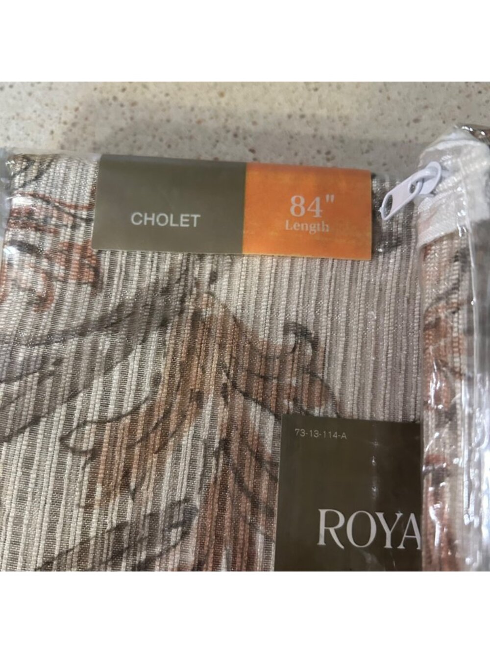 "Royal Velvet Cholet Curtain Set 2 Rod Pocket Panels Floral Beige Rust 50"x 84" - Picture 8 of 14